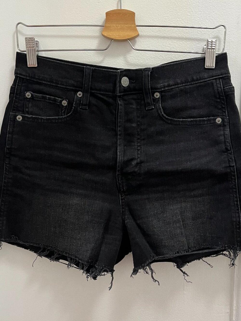 Gap washed black denim cutoff shorts